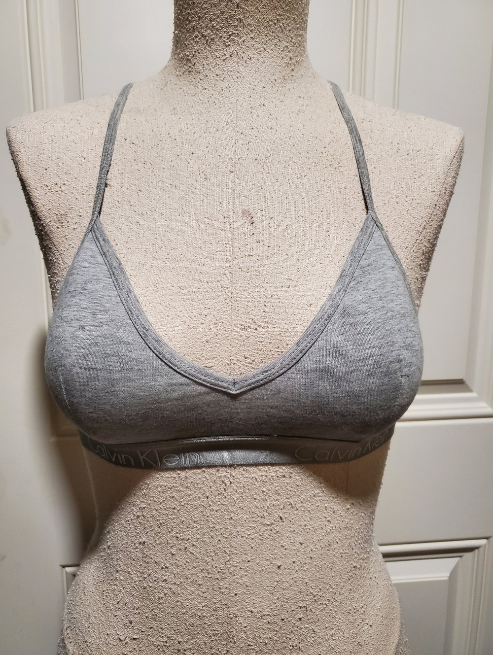 Calvin Klein Heather Gray Racerback Bralette/sports Bra
